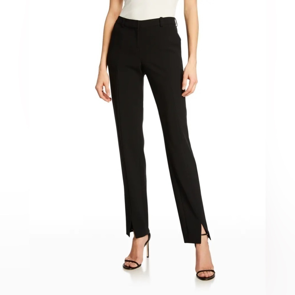 St.‎ John Caviar Black Crepe Marocain Ankle Pant Size 14 Women
